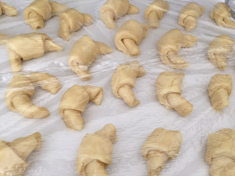 Unbaked crescent rolls covered in cling film for second rise crescent rolls recipe baking Those Someday Goals