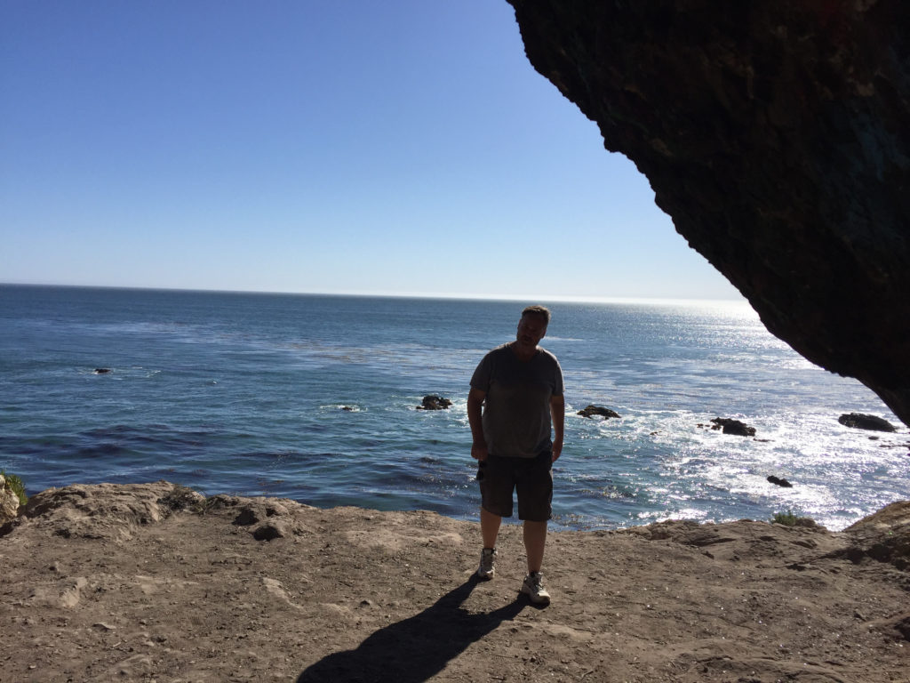 Andy in the cave Pirates Cove Beach Trail Avila Beach Those Someday Goals