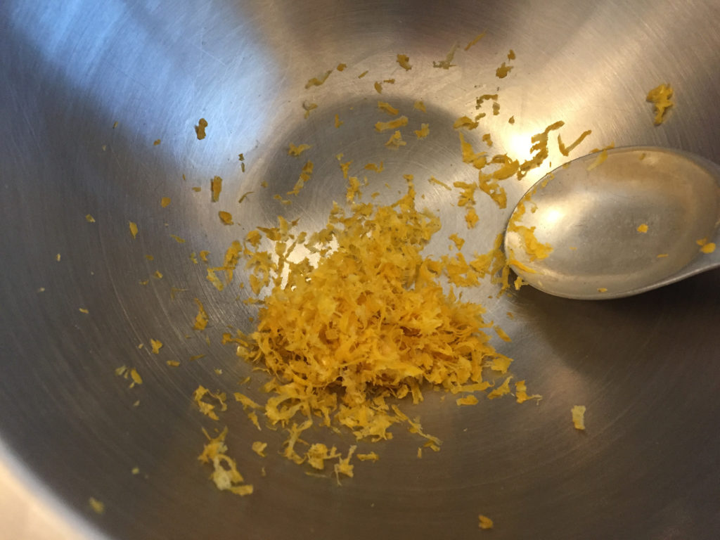 lemon zest in stainless steel bowl with measuring spoon Butter Cookies Recipe Baking Those Someday Goals