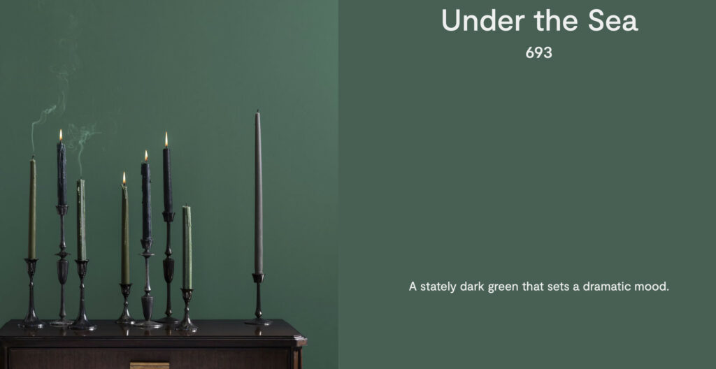 Under the Sea green moody academic Benjamin Moore paint colors