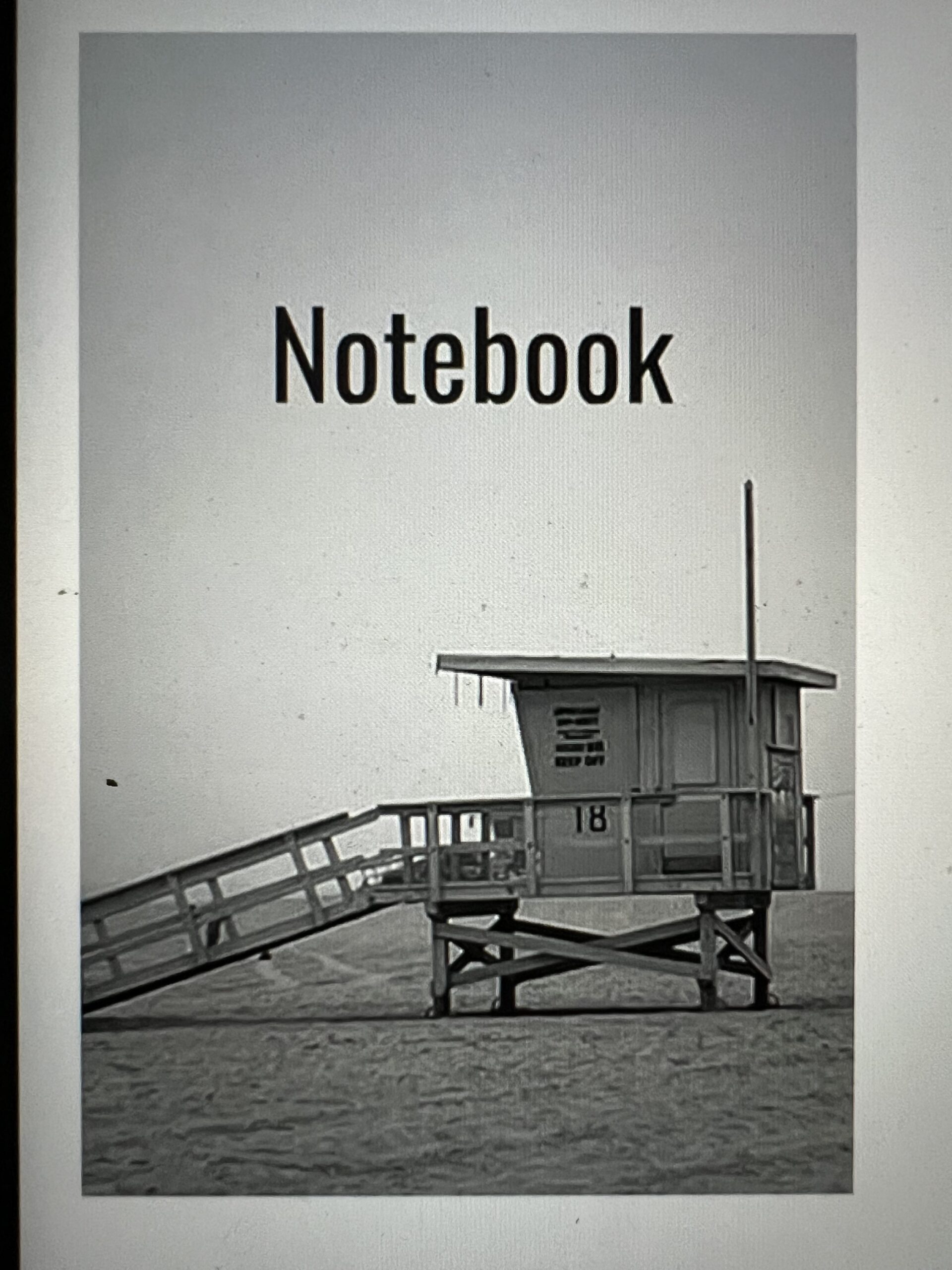 KDP Paper Notebook, creating writing journal, lonely life guard station venice beach, california, blank lined notebooks