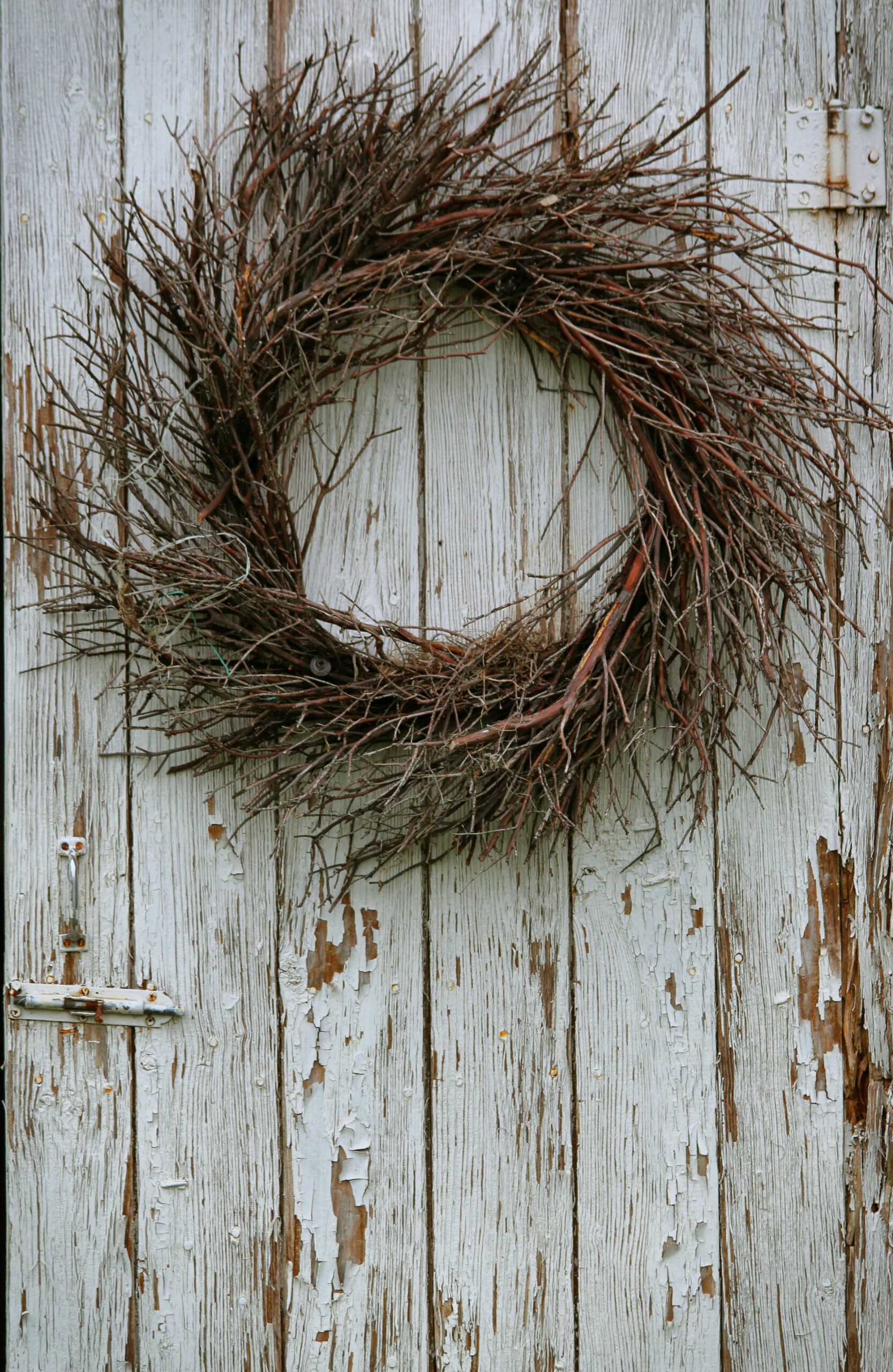 Halloween decor, Halloween Wreath, Dried green and brown spiky twigs wrapped around wire frame